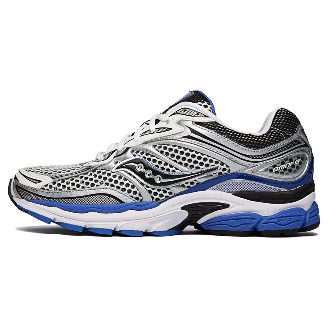 Baskets Homme Saucony ProGrid Omni 9 OG Confort Amorti Blanc Argent Bleu